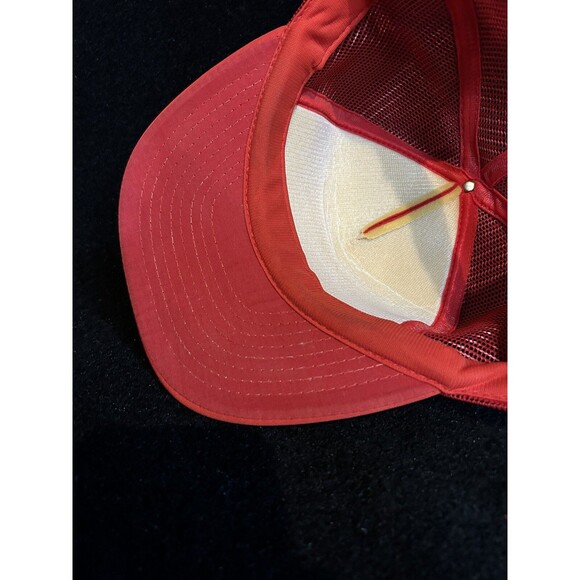 Vintage Trudell Trailers Red Snapback Hat/Cap Trucker Baseball - Picture 4 of 11